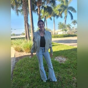 Women's Masa Vintage Leather Jacket in Gray Size 10!